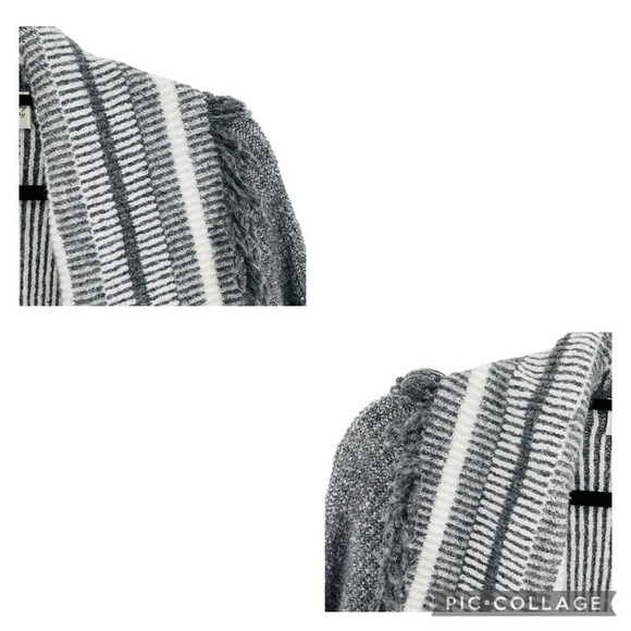 Anthropologie SaturdaySunday Portland Collar Gray Sweater/Cardigan w/Fringe - Picture 5 of 14